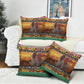 Kenya Safari Christmas Pillow Cover Black Santa Riding Rhinoceros - Heri ya Krismasi