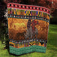 Afro Christmas in Kenya Safari Quilt Black Santa Riding Rhinoceros - African Pride