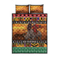Afro Christmas in Kenya Safari Quilt Bed Set Black Santa Riding Rhinoceros - African Pride