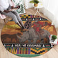 Afro Christmas in Kenya Safari Round Carpet Black Santa Riding Rhinoceros - African Pride