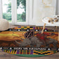 Afro Christmas in Kenya Safari Round Carpet Black Santa Riding Rhinoceros - African Pride