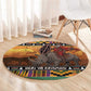 Afro Christmas in Kenya Safari Round Carpet Black Santa Riding Rhinoceros - African Pride