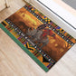Afro Christmas in Kenya Safari Rubber Doormat Black Santa Riding Rhinoceros - African Pride
