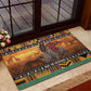 Afro Christmas in Kenya Safari Rubber Doormat Black Santa Riding Rhinoceros - African Pride