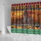 Afro Christmas in Kenya Safari Shower Curtain Black Santa Riding Rhinoceros - African Pride