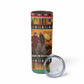 Afro Christmas in Kenya Safari Skinny Tumbler Black Santa Riding Rhinoceros - African Pride