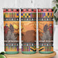 Afro Christmas in Kenya Safari Skinny Tumbler Black Santa Riding Rhinoceros - African Pride