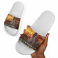 Kenya Safari Christmas Slide Sandals Black Santa Riding Rhinoceros - Heri ya Krismasi