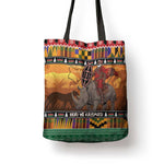 Kenya Safari Christmas Tote Bag Black Santa Riding Rhinoceros - Heri ya Krismasi