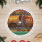 Afro Christmas in Kenya Safari Tree Skirt Black Santa Riding Rhinoceros - African Pride