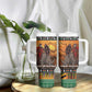 Afro Christmas in Kenya Safari Tumbler With Handle Black Santa Riding Rhinoceros - African Pride