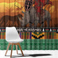 Afro Christmas in Kenya Safari Window Curtain Black Santa Riding Rhinoceros - African Pride