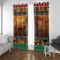 Afro Christmas in Kenya Safari Window Curtain Black Santa Riding Rhinoceros - African Pride