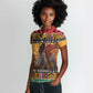 Afro Christmas in Kenya Safari Women Polo Shirt Black Santa Riding Rhinoceros - African Pride
