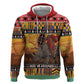 Afro Christmas in Kenya Safari Zip Hoodie Black Santa Riding Rhinoceros - African Pride