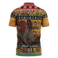 Kenya Safari Christmas Zipper Polo Shirt Black Santa Riding Rhinoceros - Heri ya Krismasi