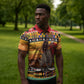 Kenya Safari Christmas Zipper Polo Shirt Black Santa Riding Rhinoceros - Heri ya Krismasi