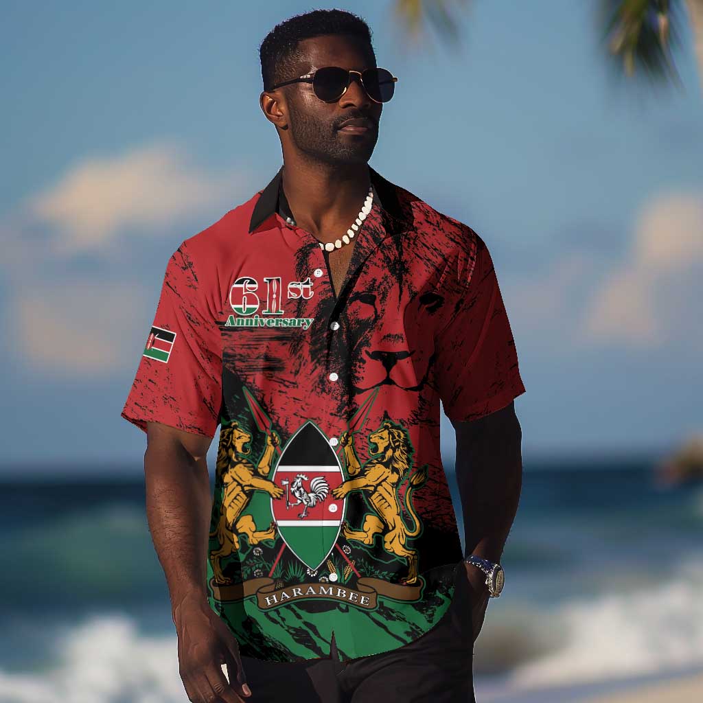 Jamhuri Ya Kenya Hawaiian Shirt African Lion - Coat Of Arms