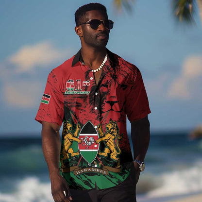 Jamhuri Ya Kenya Hawaiian Shirt African Lion - Coat Of Arms