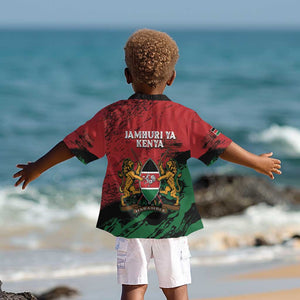 Jamhuri Ya Kenya Kid Hawaiian Shirt African Lion - Coat Of Arms