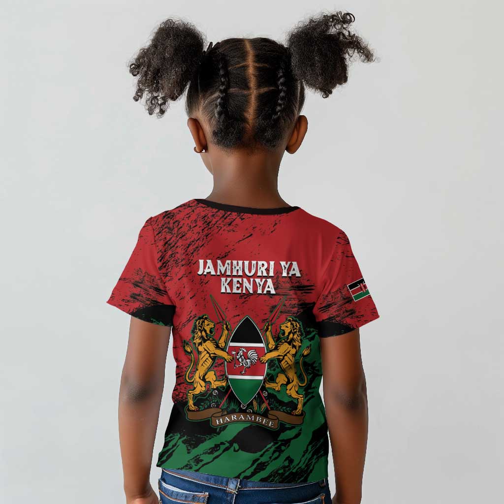 Jamhuri Ya Kenya Kid T shirt African Lion - Coat Of Arms