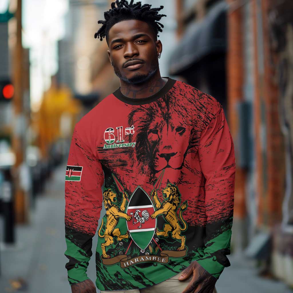 Jamhuri Ya Kenya Long Sleeve Shirt African Lion - Coat Of Arms