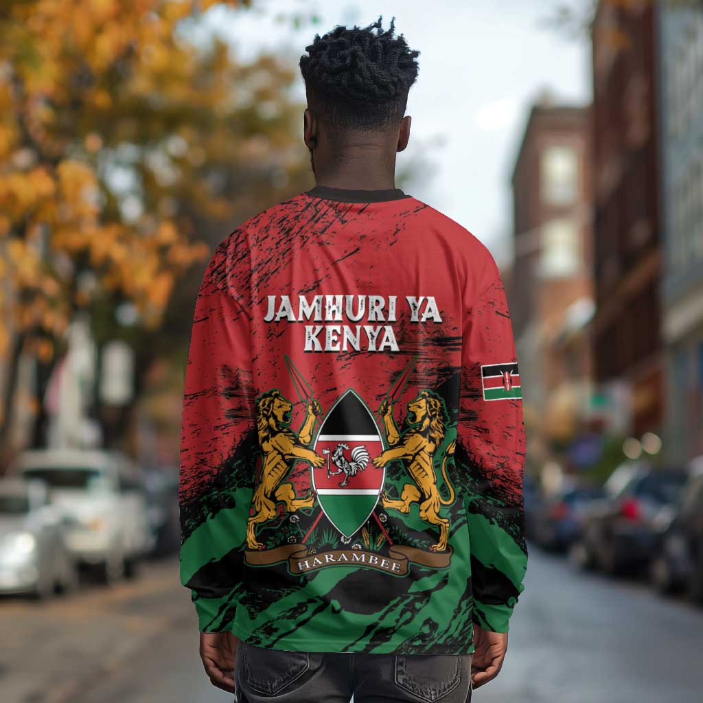 Jamhuri Ya Kenya Long Sleeve Shirt African Lion - Coat Of Arms