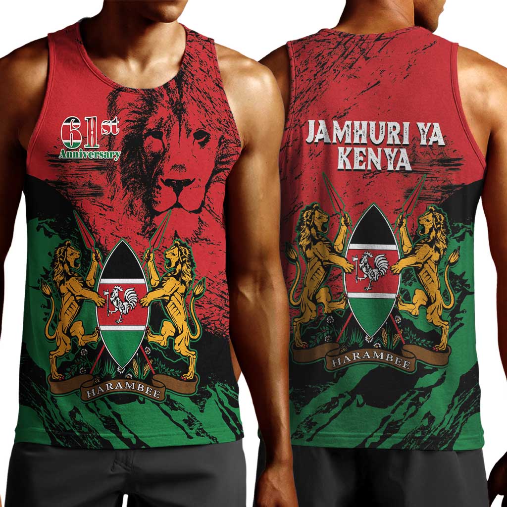 Jamhuri Ya Kenya Men Tank Top African Lion - Coat Of Arms