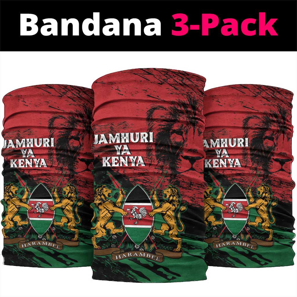 Jamhuri Ya Kenya Neck Gaiter African Lion - Coat Of Arms LT15