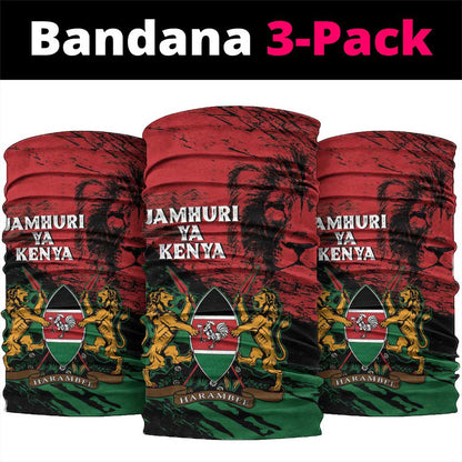 Jamhuri Ya Kenya Neck Gaiter African Lion - Coat Of Arms LT15