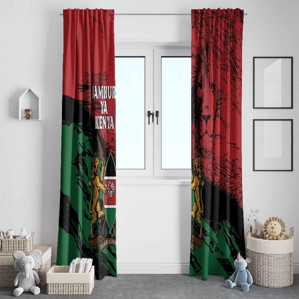 Jamhuri Ya Kenya Window Curtain African Lion - Coat Of Arms
