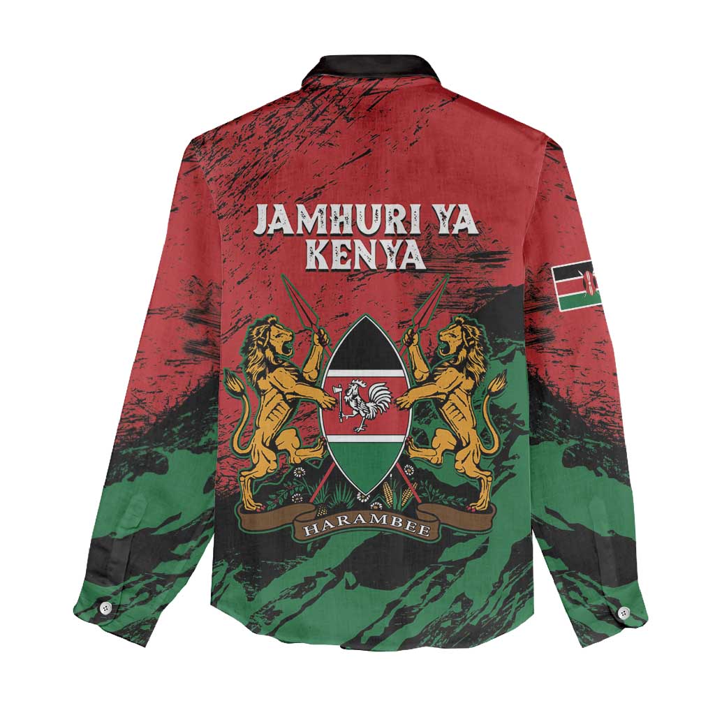 Jamhuri Ya Kenya Women Casual Shirt African Lion - Coat Of Arms LT15