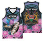 Personalised Kenya Lilac Breasted Roller Basketball Jersey Orchid Flower - African Pattern - African Pride