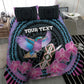 Personalised Kenya Lilac Breasted Roller Bedding Set Orchid Flower - African Pattern