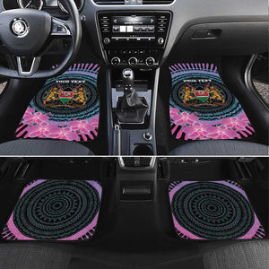 Personalised Kenya Lilac Breasted Roller Car Mats Orchid Flower - African Pattern