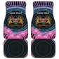 Personalised Kenya Lilac Breasted Roller Car Mats Orchid Flower - African Pattern