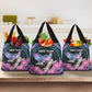 Personalised Kenya Lilac Breasted Roller Grocery Bag Orchid Flower - African Pattern