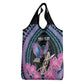 Personalised Kenya Lilac Breasted Roller Grocery Bag Orchid Flower - African Pattern