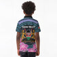 Personalised Kenya Lilac Breasted Roller Kid Polo Shirt Orchid Flower - African Pattern