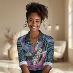 Personalised Kenya Lilac Breasted Roller Women Casual Shirt Orchid Flower - African Pattern LT15