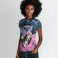 Personalised Kenya Lilac Breasted Roller Women Polo Shirt Orchid Flower - African Pattern
