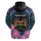 Personalised Kenya Lilac Breasted Roller Zip Hoodie Orchid Flower - African Pattern