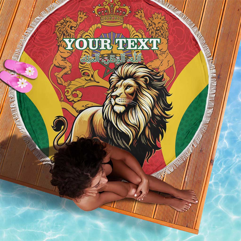 Personalised Morocco Beach Blanket Barbary Lion - Proclamation Day