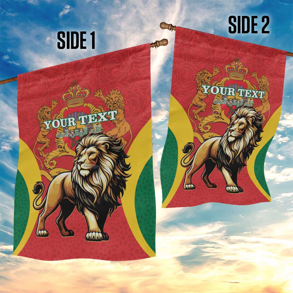 Personalised Morocco Garden Flag Barbary Lion - Proclamation Day