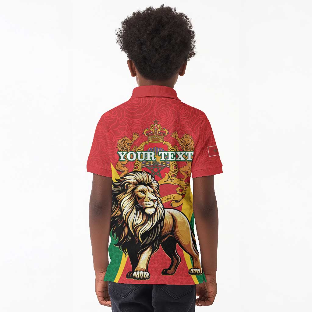 Personalised Morocco Kid Polo Shirt Barbary Lion - Proclamation Day