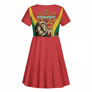 Personalised Morocco Kid Short Sleeve Dress Barbary Lion - Proclamation Day