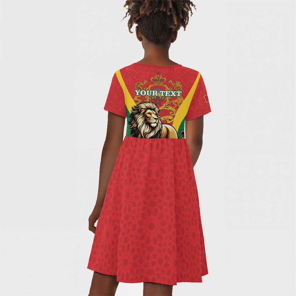 Personalised Morocco Kid Short Sleeve Dress Barbary Lion - Proclamation Day