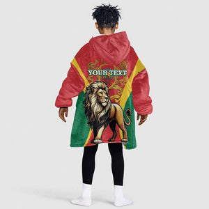 Personalised Morocco Kid Wearable Blanket Hoodie Barbary Lion - Proclamation Day