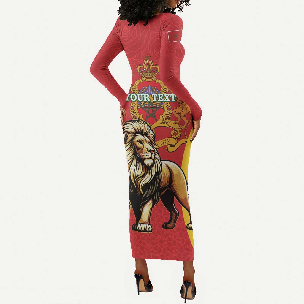 Personalised Morocco Long Sleeve Bodycon Dress Barbary Lion - Proclamation Day LT15
