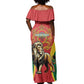 Personalised Morocco Off Shoulder Maxi Dress Barbary Lion - Proclamation Day